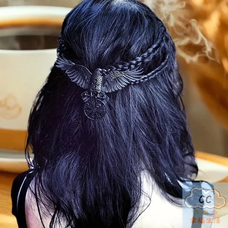 Gothic Witch Hairpin, 1-2 Pcs Halloween Vintage Crow Hair Clip, Women's Halloween Party Jewelry Accessory