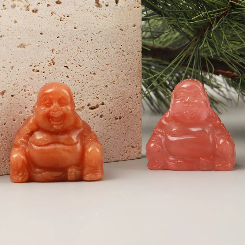 1.5" Hand Carved Jade Maitreya Buddha Figurine Natural Gemstone Crystal Reiki Healing Quartz Chakra Lucky Smile Buddha Figurine - Image 4