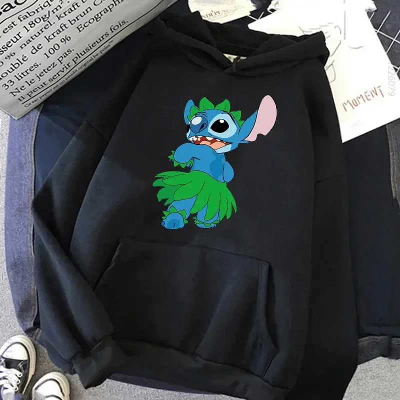 Lilo and Stitch Hoodies for Women\'s Sweatshirt Cartoon Stitch Graphic Hoodie Female Casual Long Sleeves Streetwear Clothing Tops