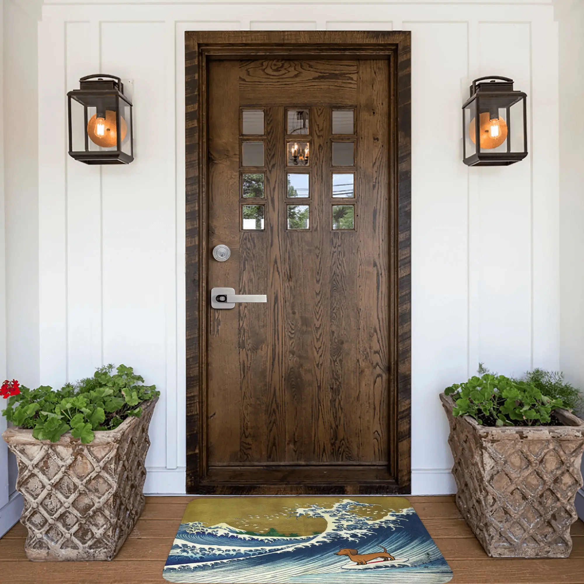 لطيف الألماني وينر الكلب تصفح الطابق الأمامي باب مدخل حصيرة في الهواء الطلق جرو موجة حمام المطبخ ممسحة المرآب السجاد البساط #5