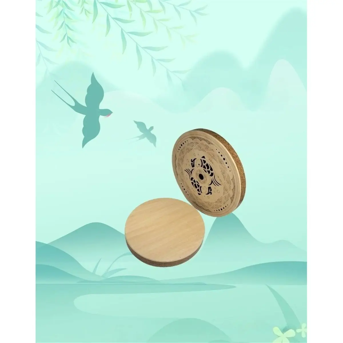 Home Tool Solid Wood Stream Drum Ocean Rain Sound Meditation Yoga Sound Healing Professional Percussion Instruments