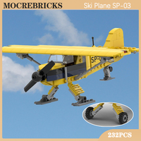 Classic Aircraft High-Tech Fixed Wing Turboprop Ski Plane SP-03 MOC Building Block Model Technology Plane Brick Toys Kid Gift