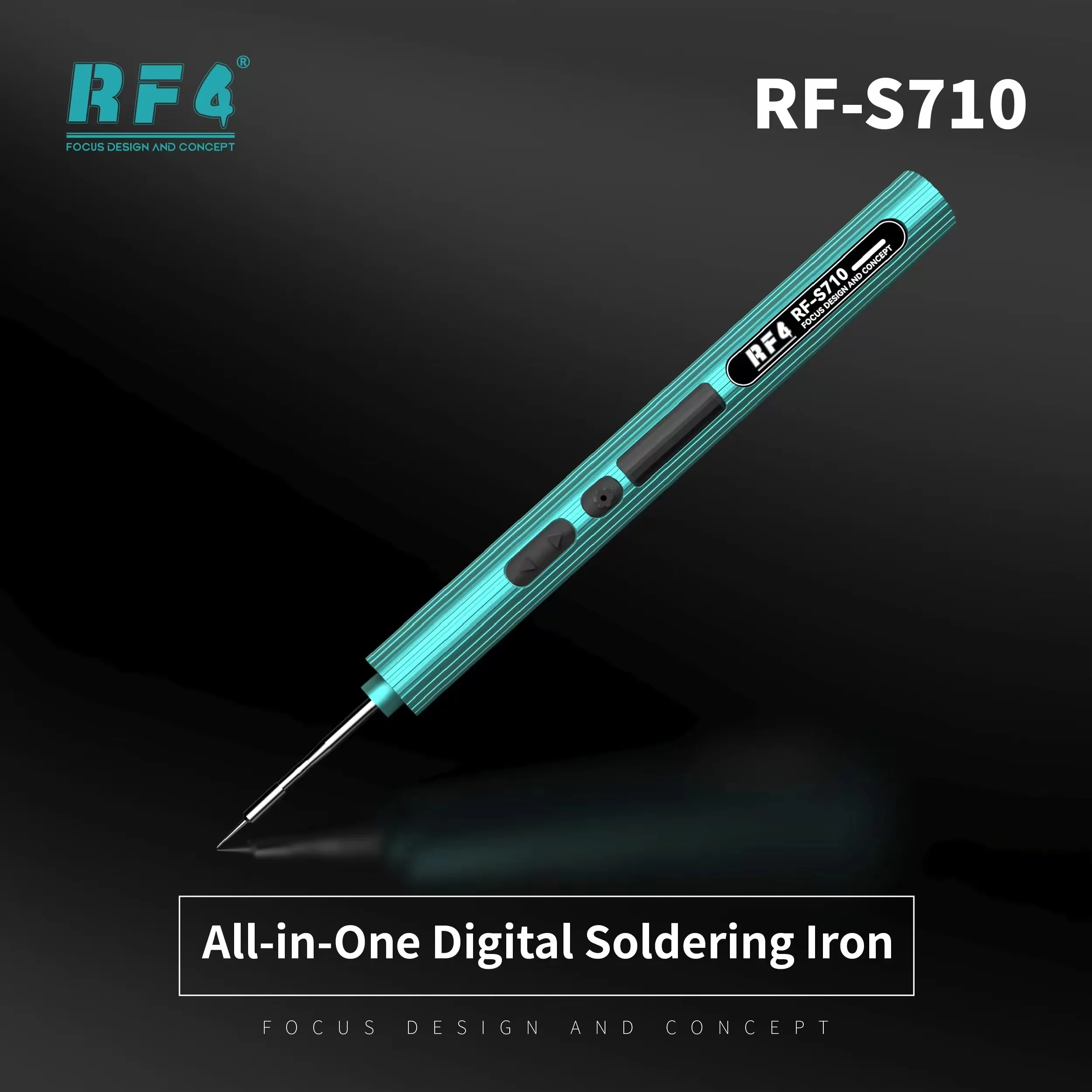 RF4 RF-S710 Digital Soldering Iron Type-C Fast Charge Aluminum Alloy 180° Rotatable Screen Convenient Plug/go for Phone Repair
