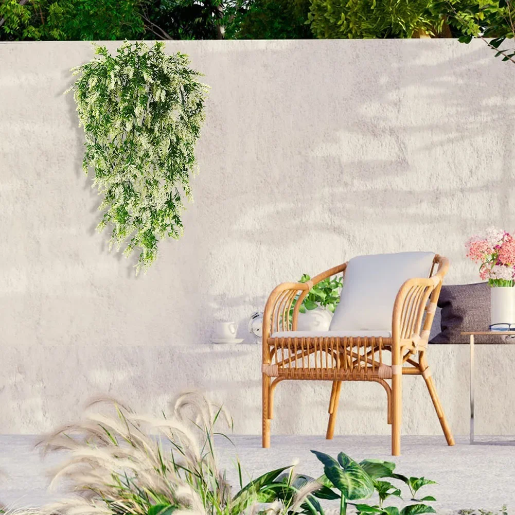 1pcs Artificial Hanging Vine Wall Hanging Fake Flower Plastic Flower Decoration Plant Basket Vine Lavender Hanging Flower