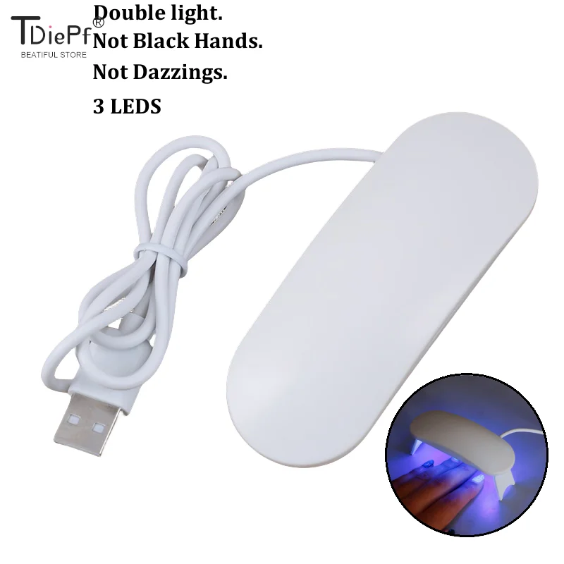 

1pc 3 Leds 6W Power 80cm Mini UV LED Lamp USB Charging Gel Polish Curing Machine Nail Dryer