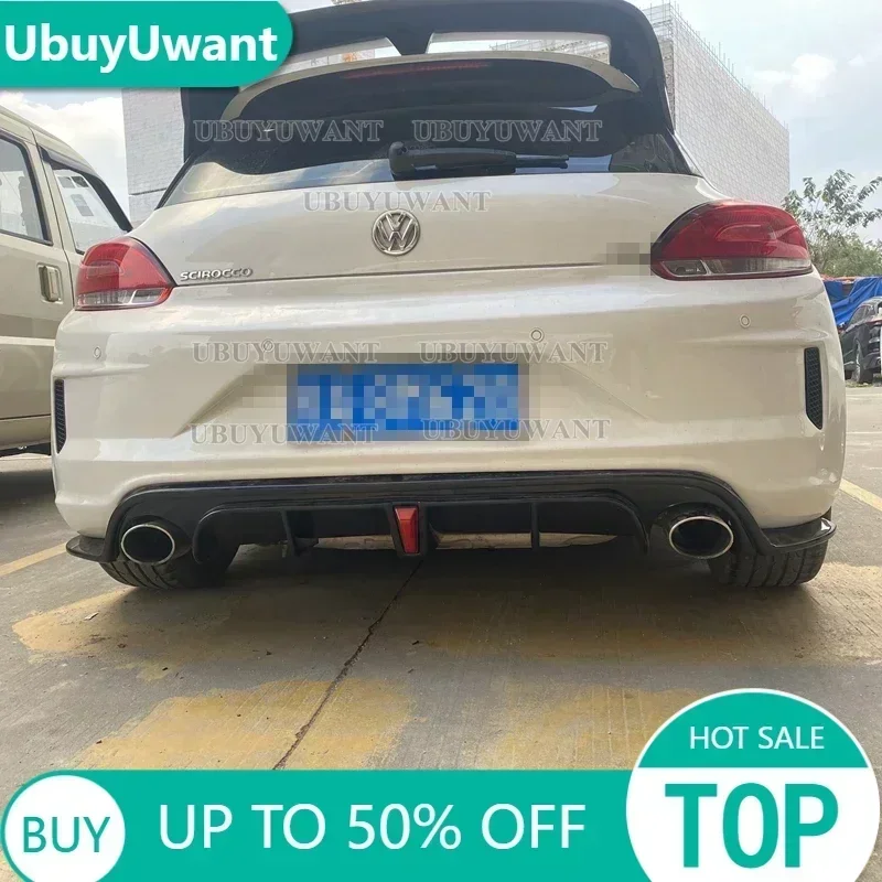 For Volkswagen Scirocco 2009 2010 2011-2016 (only for R) Rear Bumper Diffuser Lip Spoiler  MATT BLACK/GLOSSY BLACK/CARBON COLOR