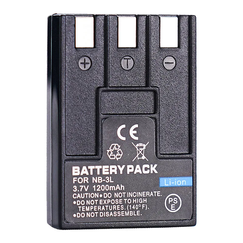 2PCS 3.7V 1200mAh NB-3L Digital Battery For Canon Cameras IXUS I/i5/II/700/750/600 IXY SD100 Camera Batteries