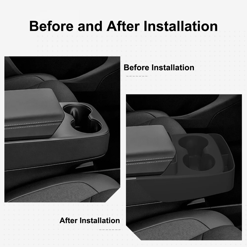 For Tesla Model Y Standard 2025+ Multifunctional Silicone Central Control Water Cup Holder Shock-Absorbing Tray Storage Box Case