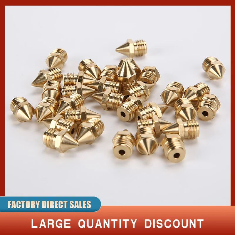 3D Printer Brass Copper Nozzle Size 0.4mm Extruder Print Head For 1.75MM Filament M7 Threaded MK8 Cr-10 Ender 3