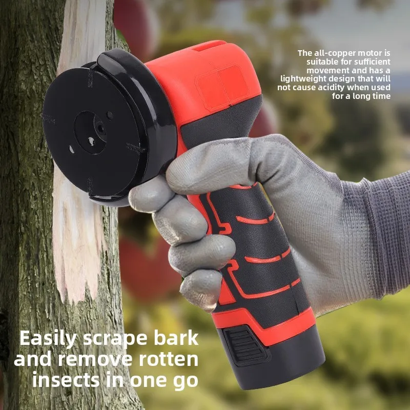 

Скребок для фруктовых деревьев с литиевой батареей, перезаряжаемый скребок для коры, артефакт, уличный скребок для яблочных деревьев, электроинструмент