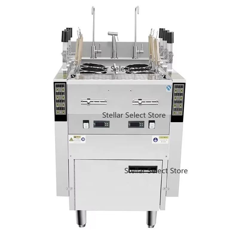 Intelligent Automatic Lifting Pasta Cooker | Commercial Electric Noodle Boiler with Dual Tanks & 6 Baskets for Restaurants