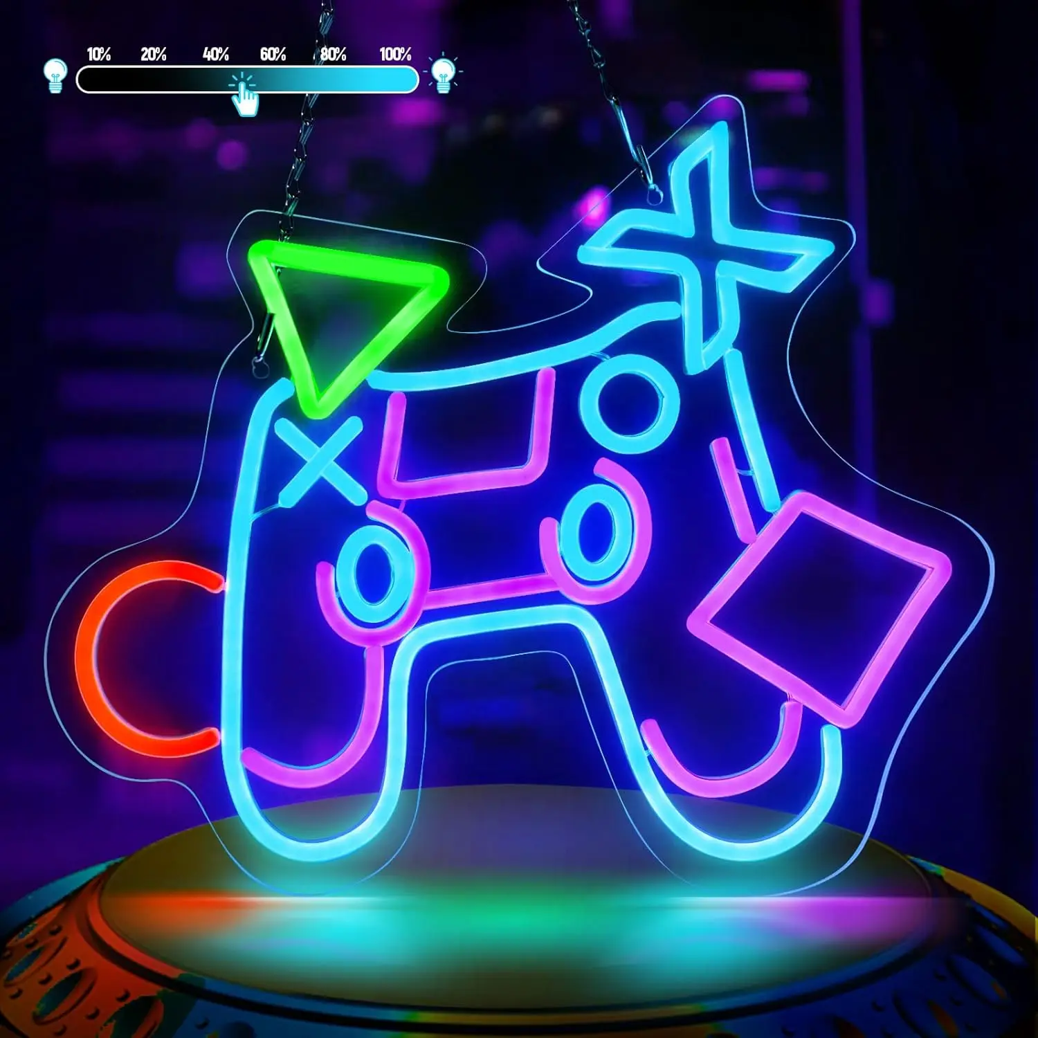 Neon Gamepad do pokoju gier standardowy znak neonowy Neon podświetla neonowy znak świetlny do pokoju gracza sypialnia nastoletni gracz prezenty