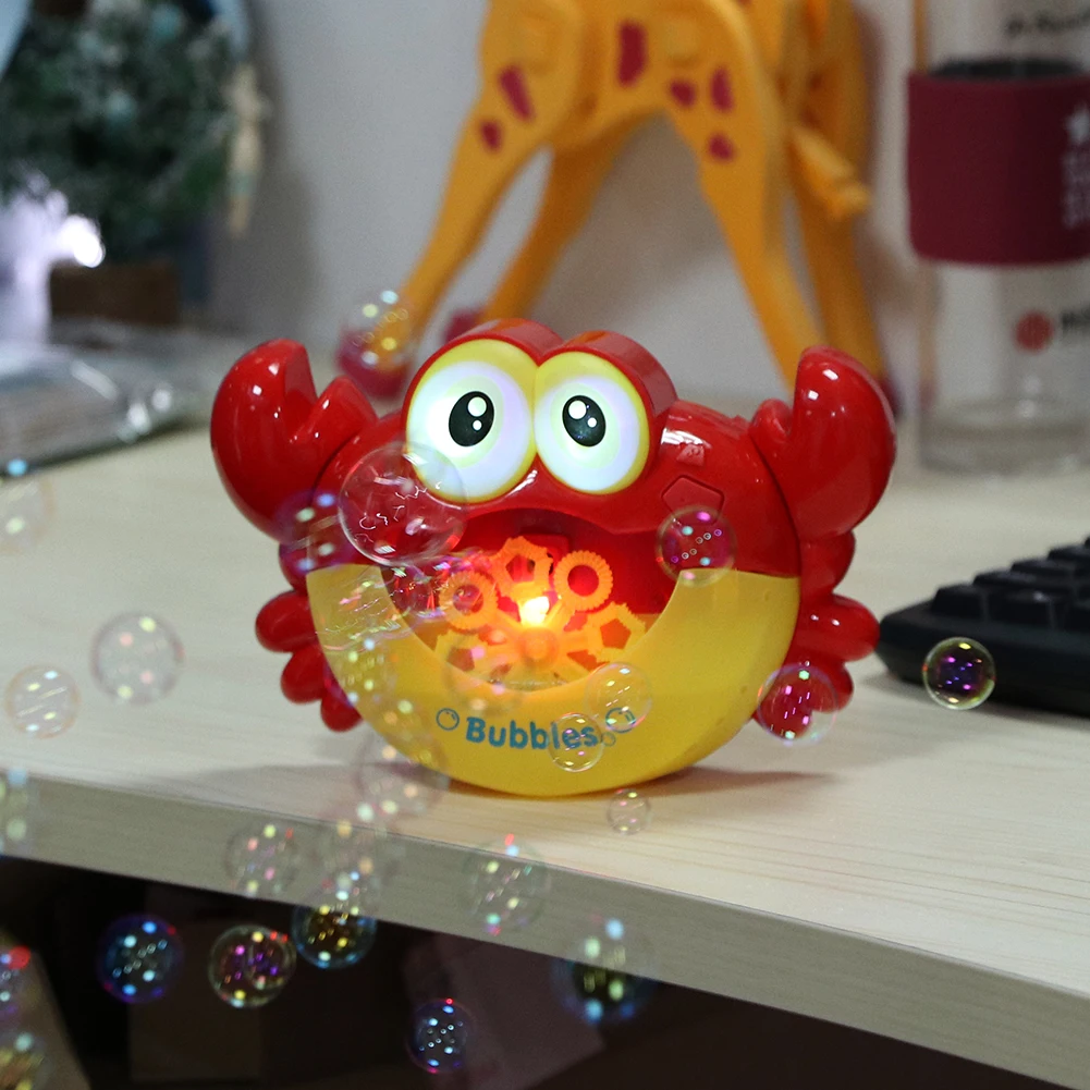 Electric Crab Bubble Machine Battery Powered Without Liquid Soap Bubble Making Toys Safe Portable for Birthday Party Decoration