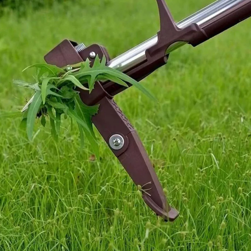 Long Handle Stand-Up Weed Puller, 4 Claws Foot Pedal Manual Root Remover Labor Saving Garden Weeding Tool