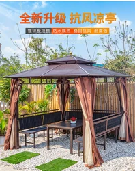 Modern courtyard pavilion, villa, garden landscaping, four corner sunshade, homestay, rural courtyard, Chinese style aluminum al