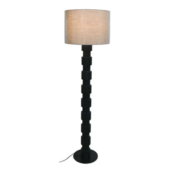 Lampada da terra retrò in legno di frassino a vento silenzioso B&B Lampada da comodino in bambù con atmosfera di arte medievale francese