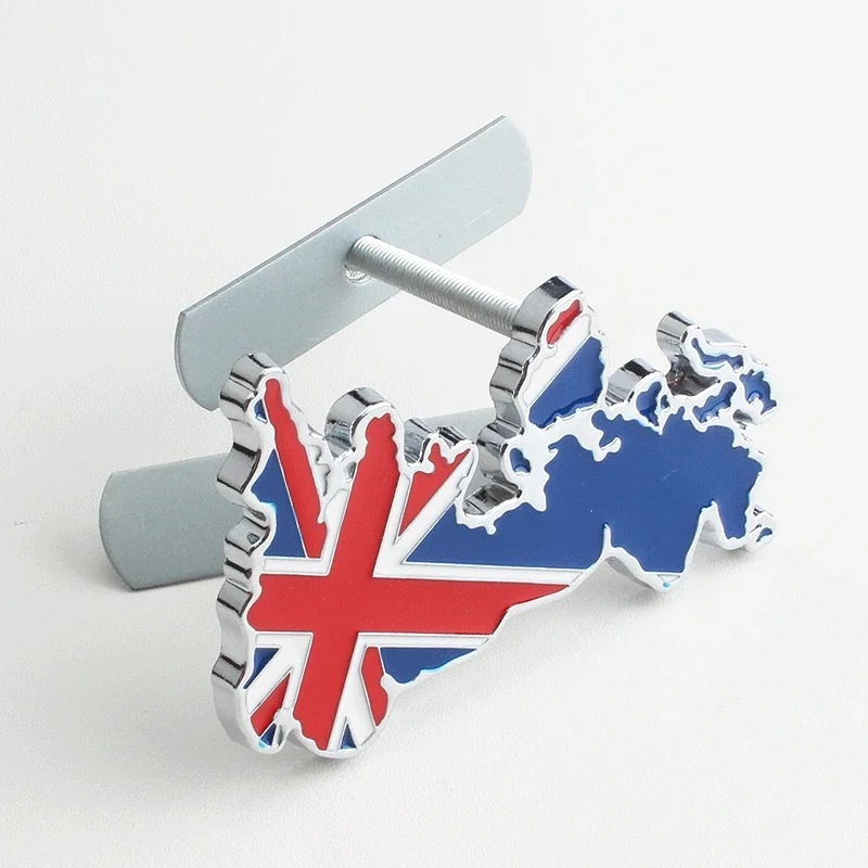 1pc UK Metal England Flag Car Front Grille Emblem Badge Accessories for Titan Tundra Silverado Ram F150 Universal