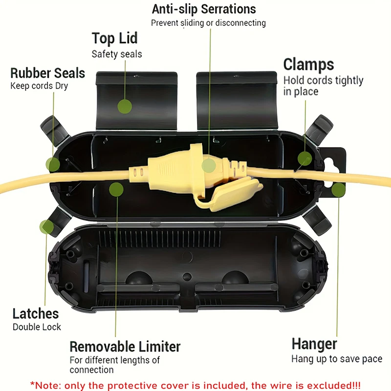 2pcs Outdoor Protective Cover Seal Weatherproof Connection Box for Protect Outdoor Outlet Plug Socket Decoration Light