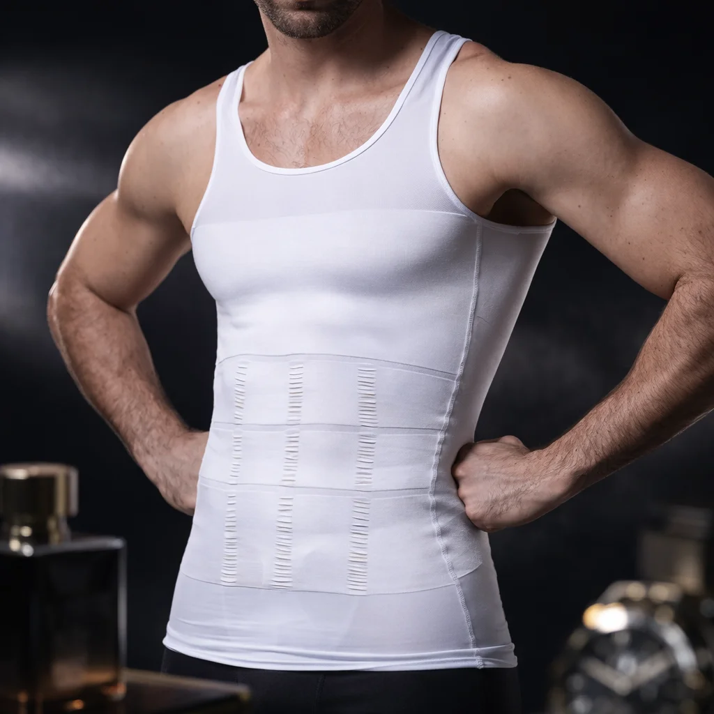

Men Compression Body Shaper Vest Seamless Slimming Tank Top Waist Trainer Belly Control Undershirt Shapewear Weight Loss Shirt