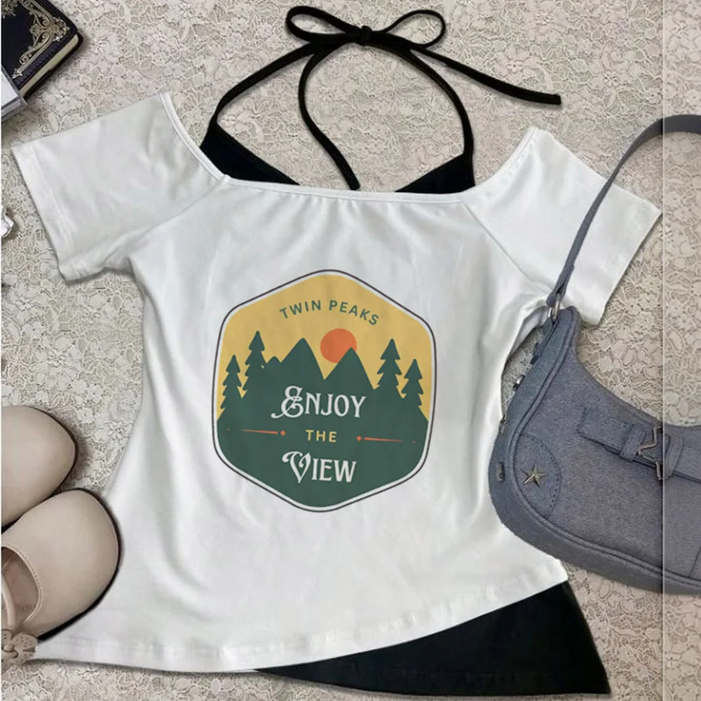 Twin Peaks cropped top shoujo streetwear alternative  japanese meme japan t shirt japan streetwear kawaii dollette graphic