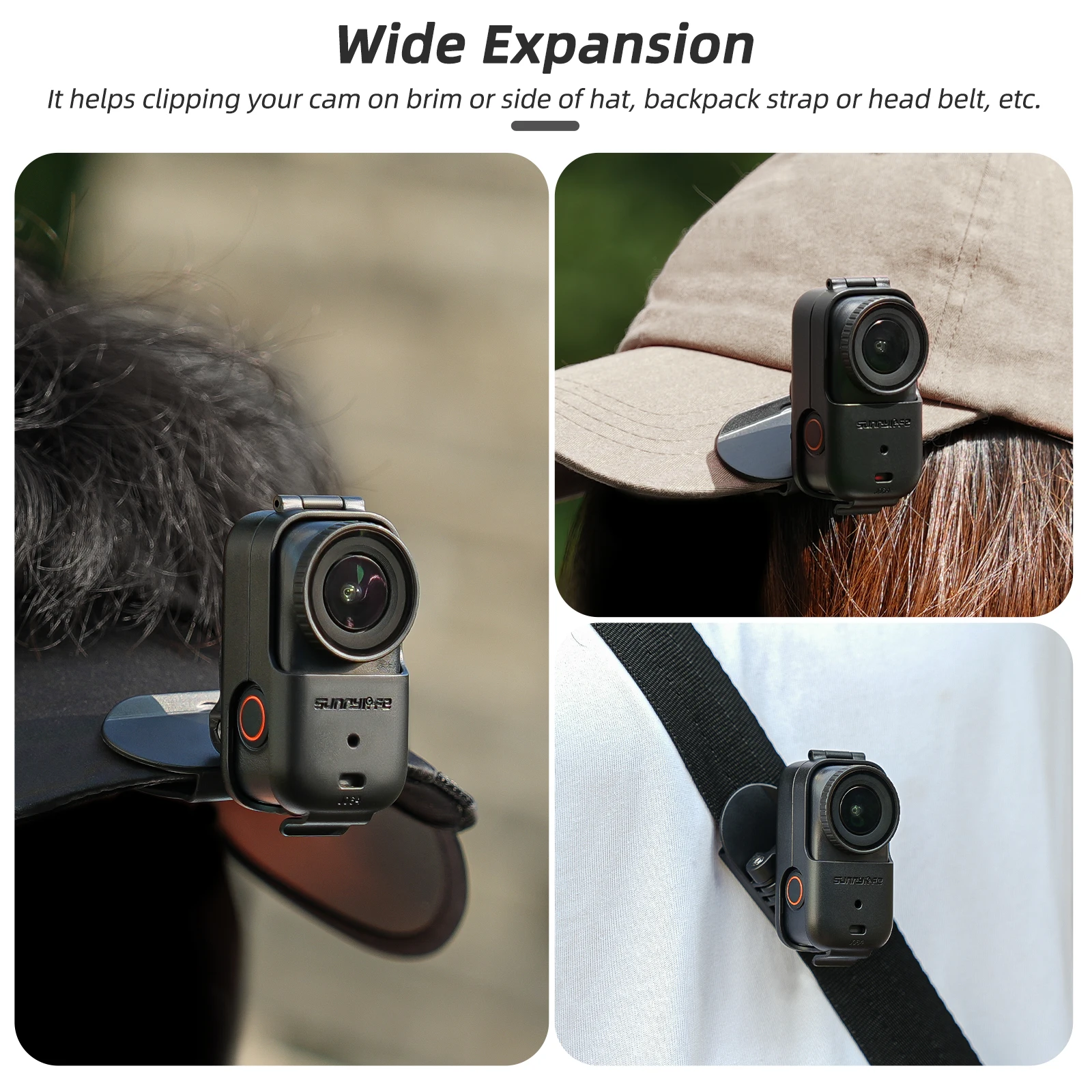 

Magnetic Mount Stand for DJI Osmo Nano, Brim Easy Clip Clamp Protective Fixed Bezel Baseball Cap Clip Mount Expansion Adapter