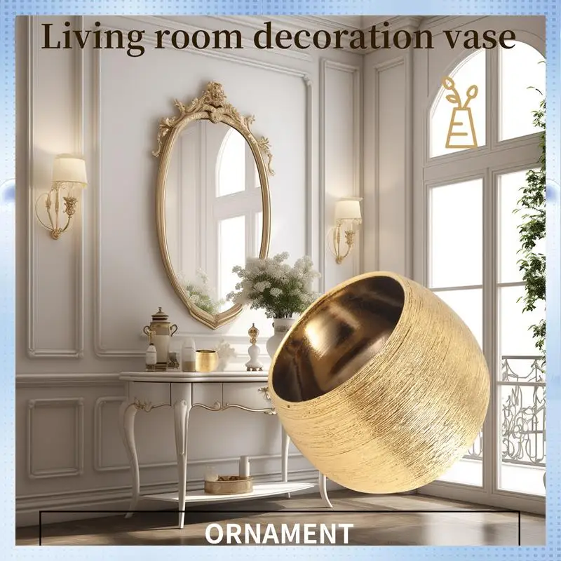 

AD- Plant Pot Planter Unique Gold-Plated Creative Flower Pot Succulent Flowerpot Flower Vase Plant Pot