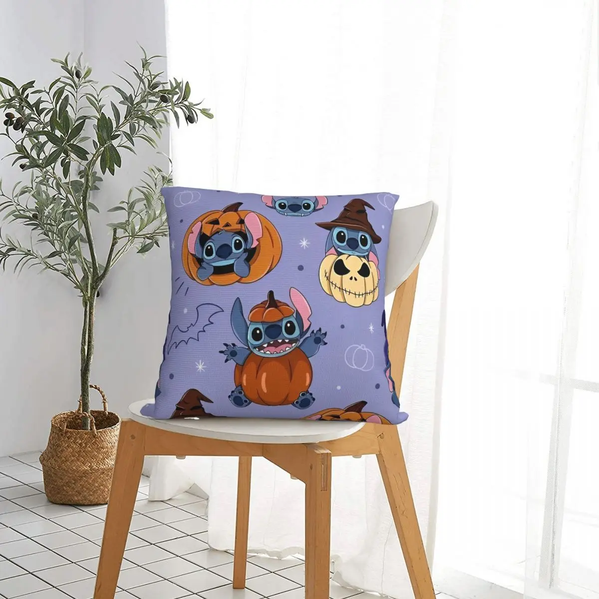 هالوين غرزة اليقطين كيس وسادة مربع وسائد البوليستر ل أريكة الجدة وسادة غطاء ديكور المنزل #2