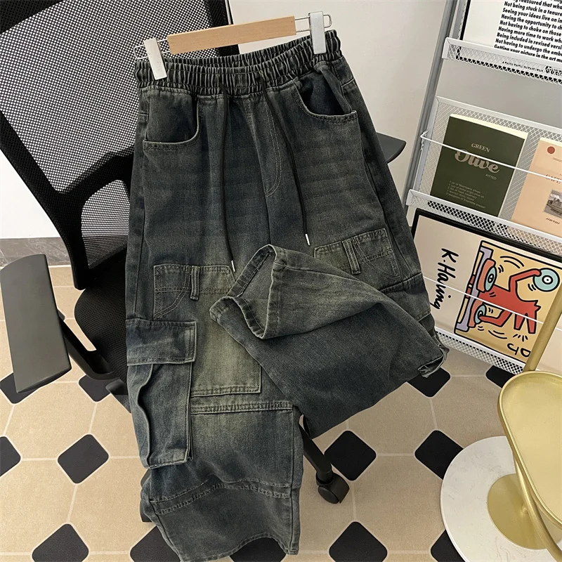 

Модные художественные новые весенне-осенние свободные прямые джинсы, модные простые стильные джинсы в стиле Харадзюку для отдыха