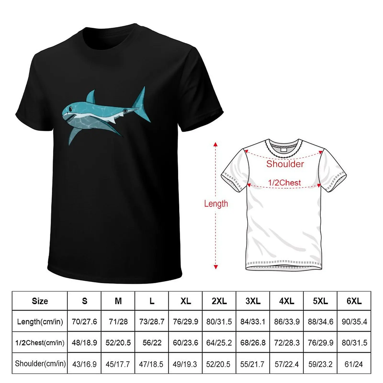 Dharma Shark T-Shirt Plus Size Summer Short Sleeve T-Shirt