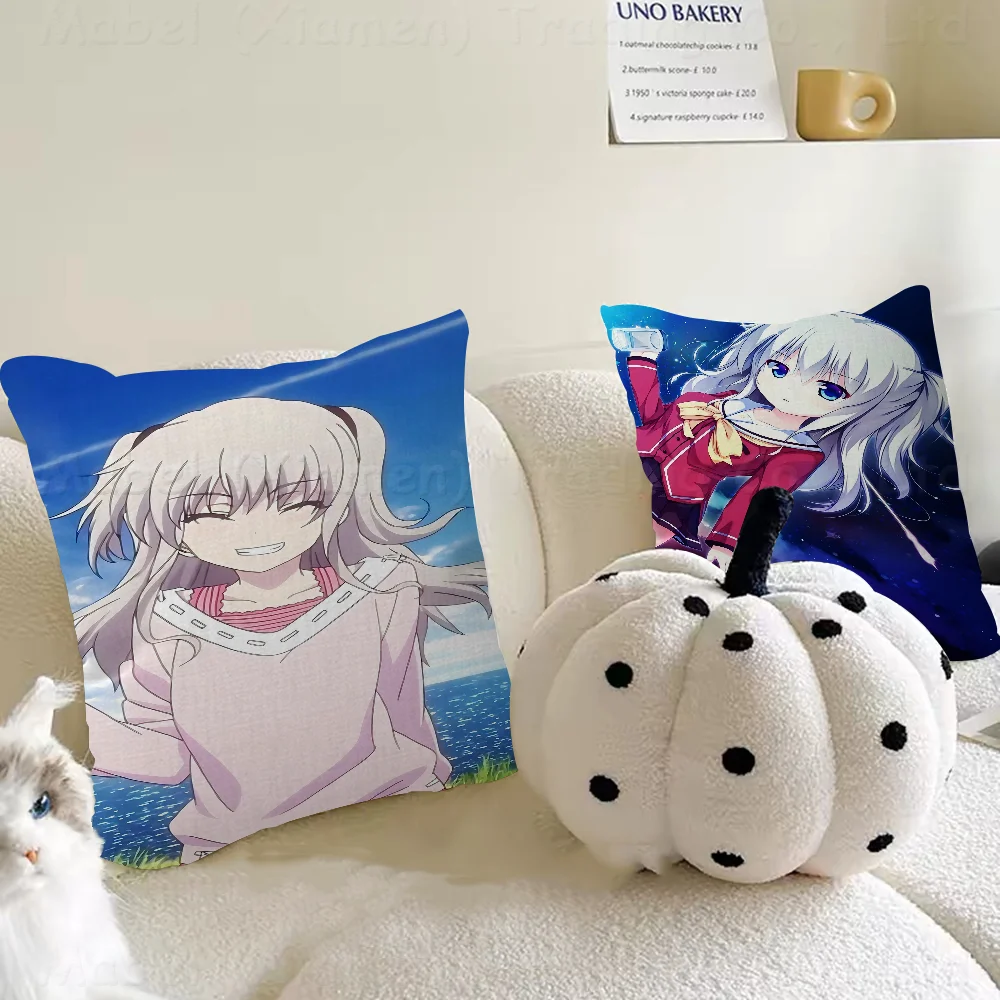 Anime Charlotte Tomori Nao Pillow Cover Design Cushion Cover Decor Holiday Decorati