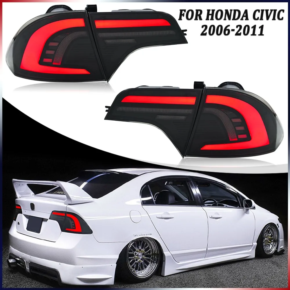 

1Set Full LED Tail Lights Assembly For Honda Civic Sedan 4-Door 2006-2011 Rear Trunk Lamps Accessories Plug and Play