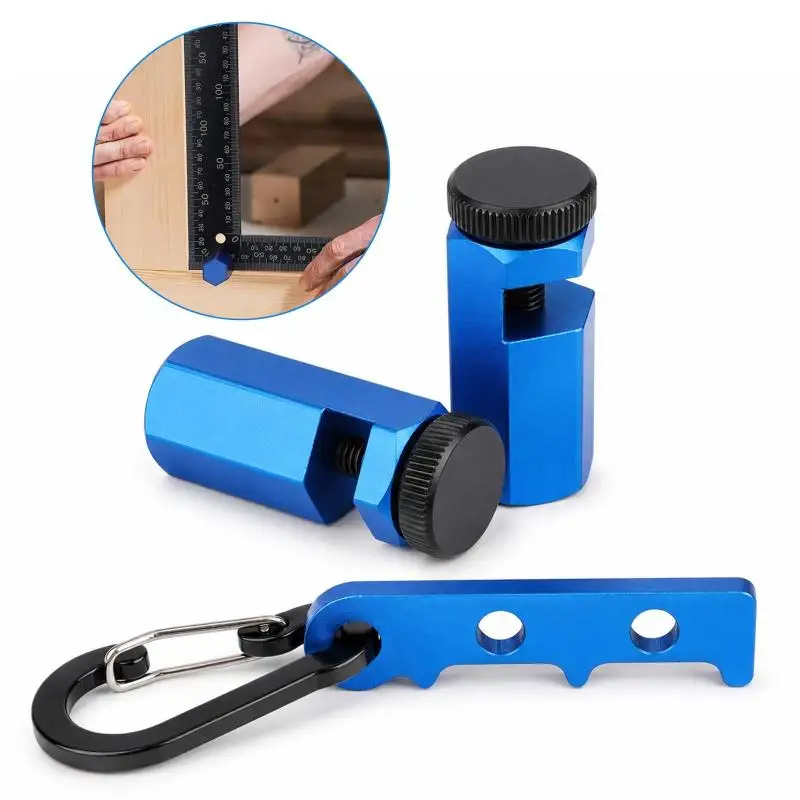 Square Auxiliary Clamp Stair Gauge: Aluminum Alloy Hex Flat Gauge Thumb Screw Framing Square Rafter Attachment