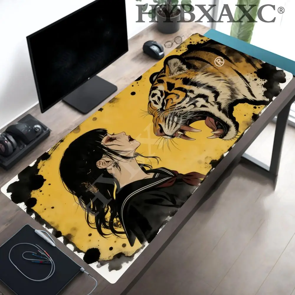 

Woman Tiger Mouse Mat Gameing Mouse Pad 1300 Yellow Cool Office Computer Pad Keyboard Cushion 160 Meter Carpet Personalized Mats