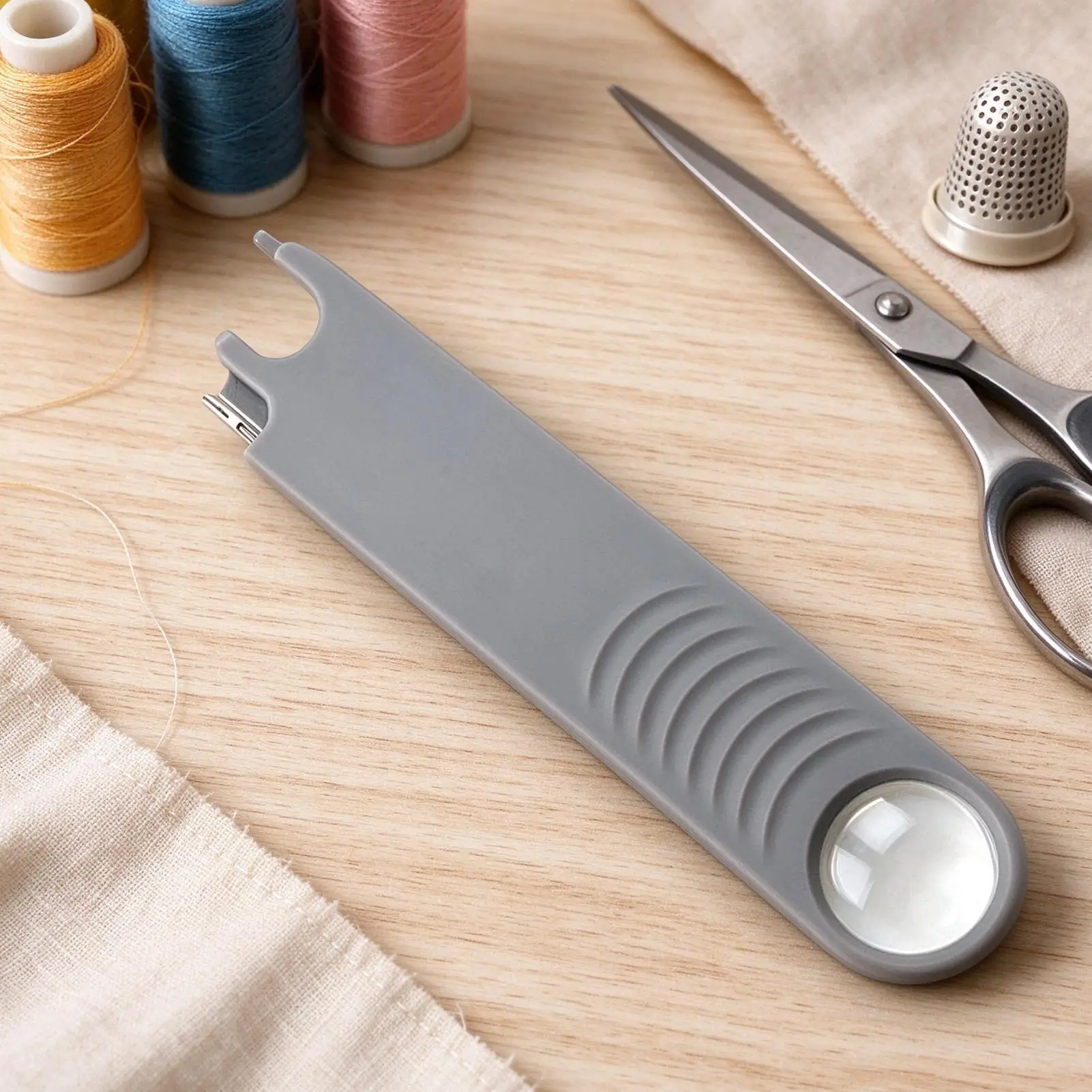 Multi-Functional Anti-Piercing Needle Threader Magnetic Storage Ruler Magnifier Multifunctional Sewing Accessory