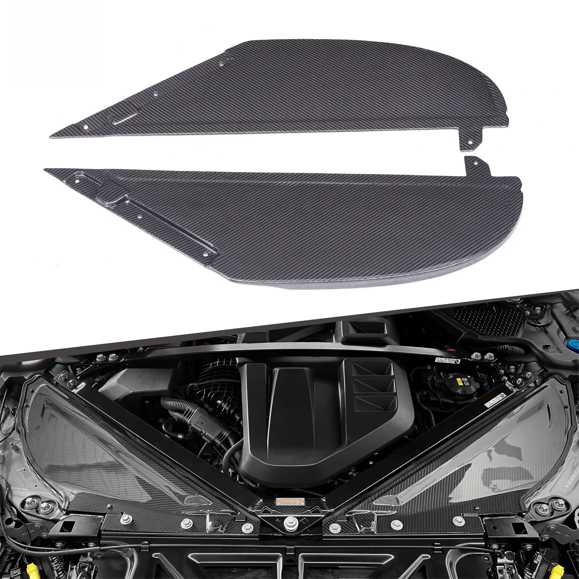 

Car Auto Decoration Dry Carbon Fiber Air Intake Cover For BMW G80 G82 G83 G87 M2 M3 M4 2021+