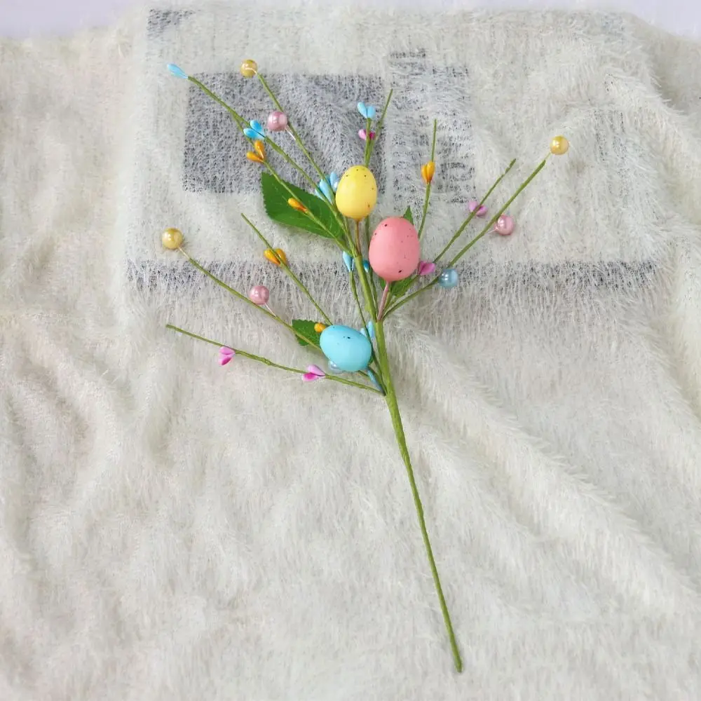 Colorful Easter Egg Tree Branch DIY Bouquets Handmade Fake Plant Festival with Foam Eggs Artificial Easter Egg