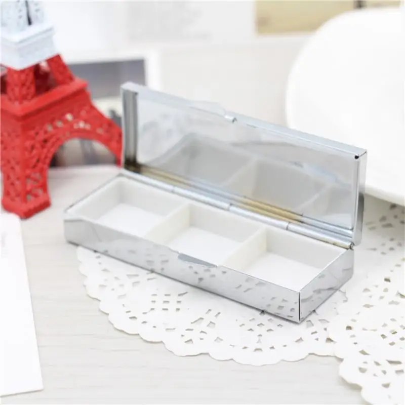 Travel Essential Pill Splitters 3/6/7Grids Folding Metal Pill Case Container Medicines Organizer Pill Box For Health Care