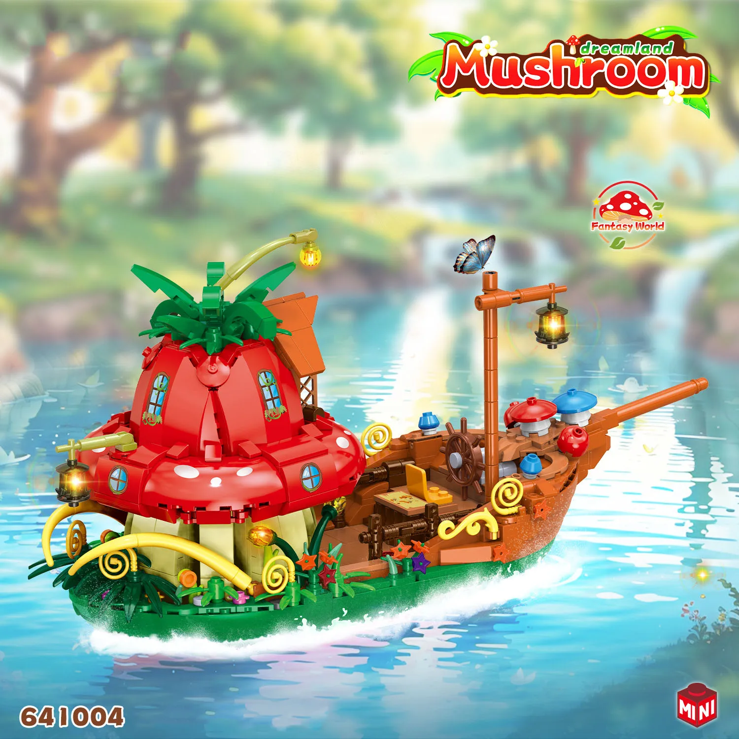 

Идея Грибной корабль Мини-блок Транспортное средство Строительство Кирпич Сказочный мир Модель Развивающие игрушки Коллекция для подарков