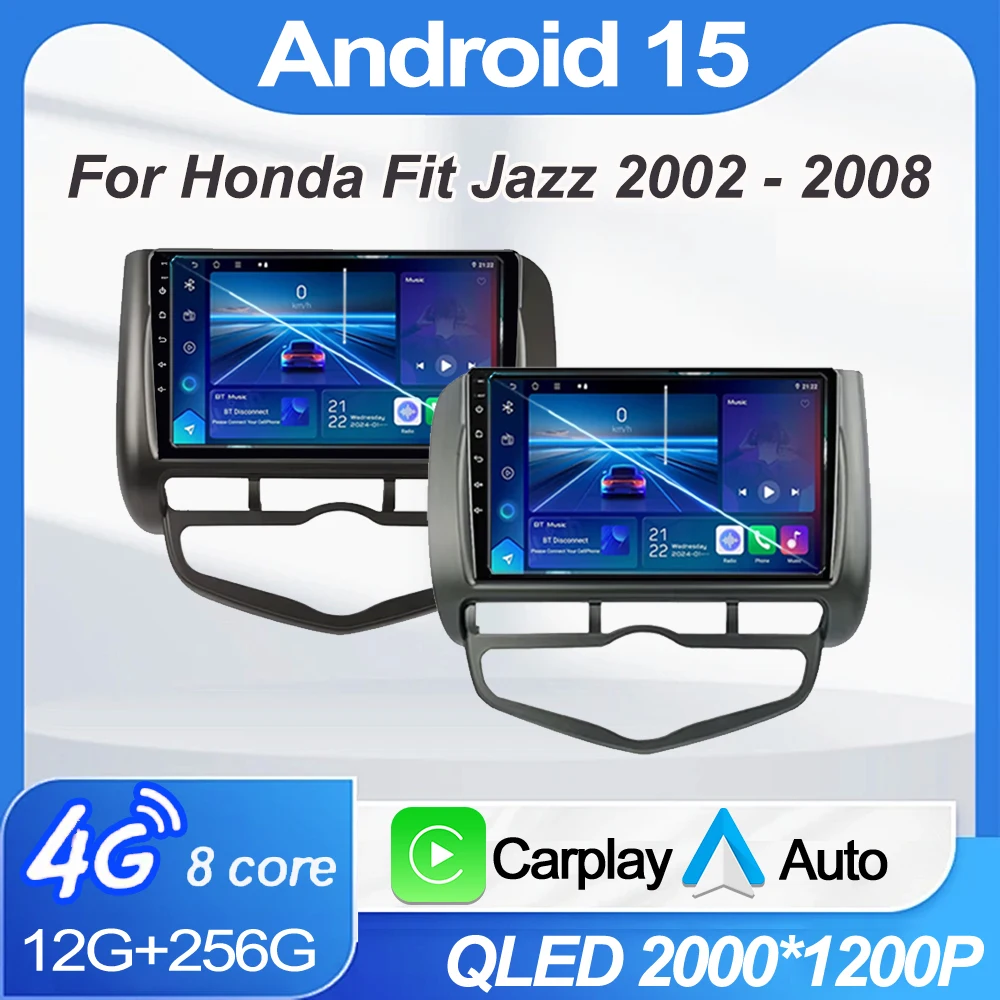 

Car Radio For Honda Fit Jazz 2002 - 2008 LDH RDH Audio Mulltmedia Player Android GPS navigation Carplay QLED Screen Head Unit