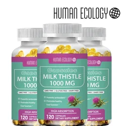 Human Ecology Milk Thistle Silymarin Marianum & Dandelion Root Liver Health Support, Antioxidant Support, Detox, 120 Capsules
