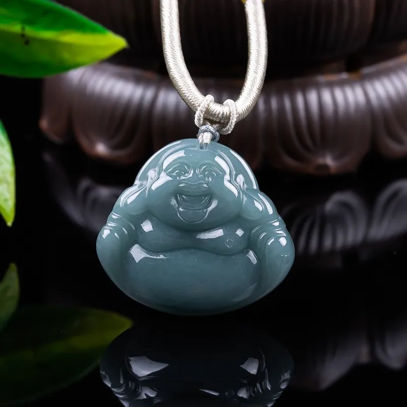 Jade Buddha Pendant with Large Belly, Ice-Type Jadeite - view 3