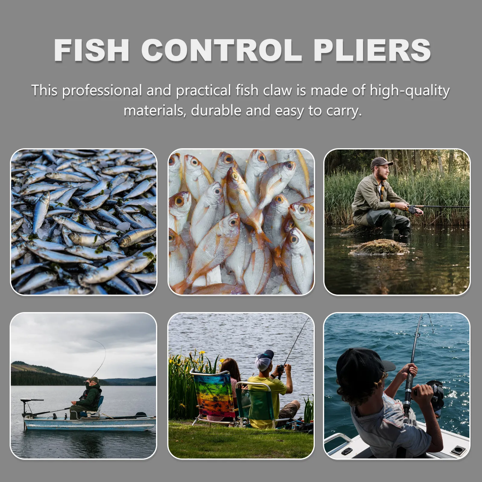 

1Pcs Professional Ergonomic Fish Gripper with Comfortable Handle Anti-Lost Rope Stainless Steel Fishing Lip Gripper for Outdoor