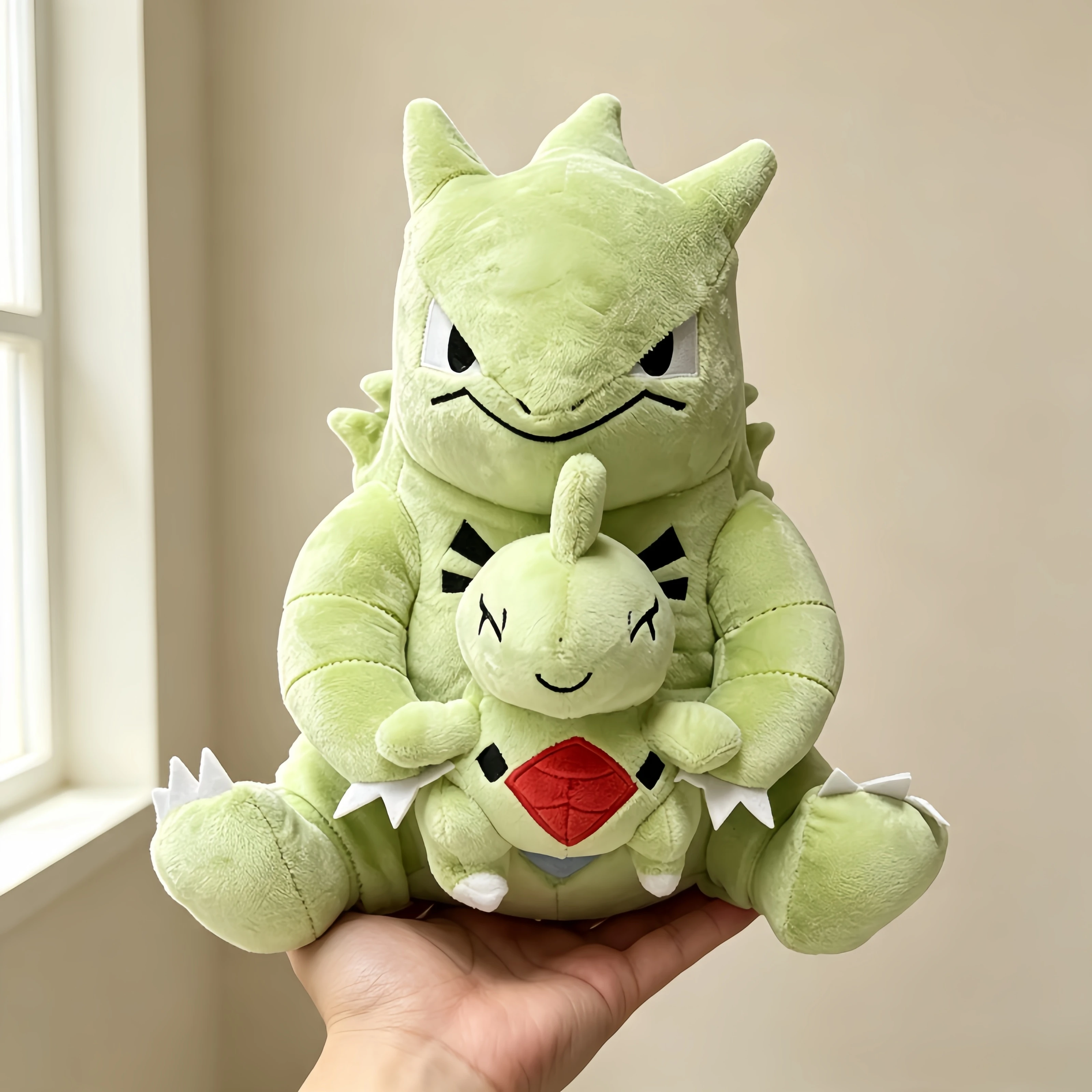 Anime Tyranitar Plush Toy Dragonite Holding Dratini Charizard Stuffed Doll Plush Toy - Mega Evolution Dragonite Collectible Doll