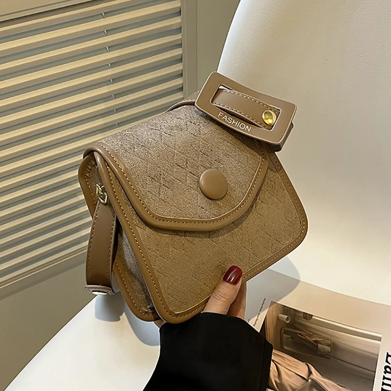 

Retro Frosted Small Square Bag Versatile Casual Diamond Grid Shoulder Bag Pu Women's Crossbody Bag Mobile Phone Bag