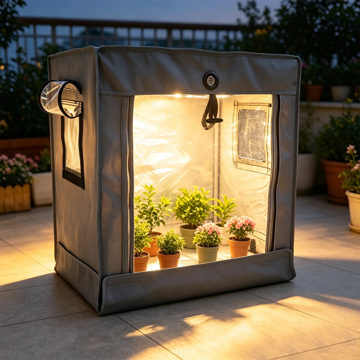 Indoor Grow Tent with Observation Window/Cable Grommet/Thermohygrometer