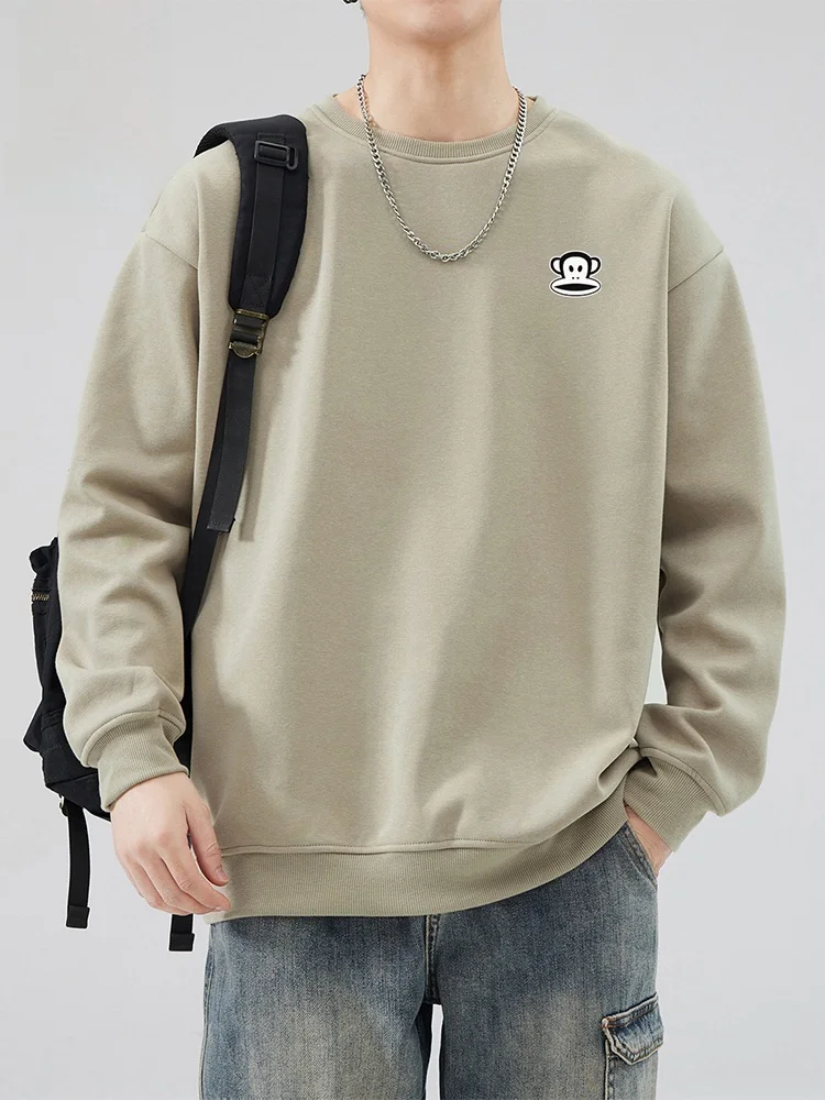 

PaulFrank Long Sve Hoodie Men's Loose Fit Casual Pure Color Versatile Autumn New Arrival Polyester Cotton Blend Sweatirt