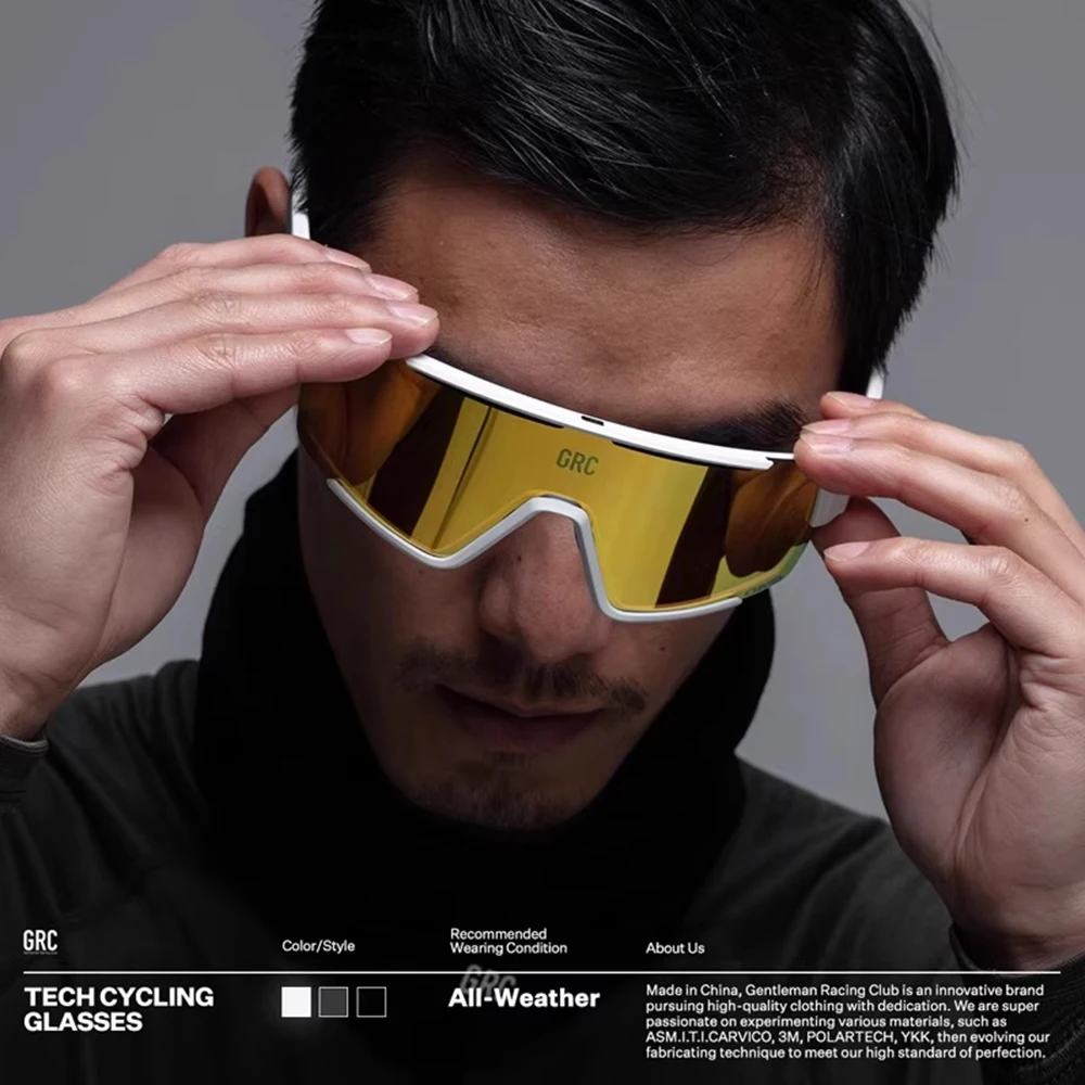 

GRC Sports Cycling Glasses Windproof Dustproof Eyewear for Road Bike MTB Running Outdoor Activities Men Women