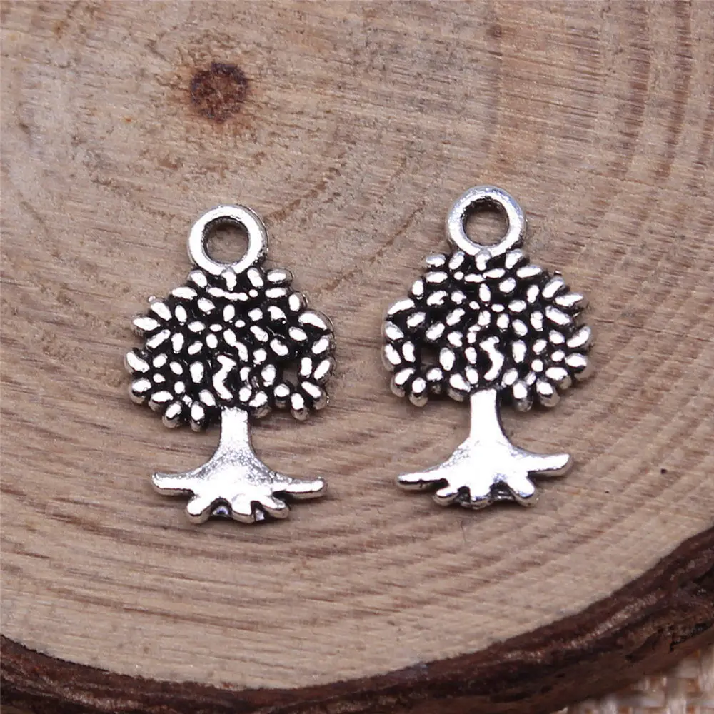 Phone Pendant Tree Charms Jewelry Tools 13x8mm 40pcs