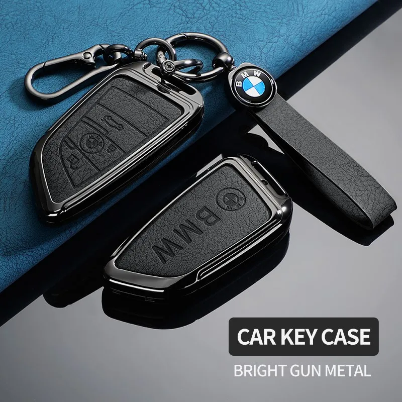 

Leather Car Key Case Protective Shell for BMW X1 X3 X5 X6 X7 1 3 5 6 7 Series G20 G30 G11 F15 F16 G01 G02 F48 Car stickers
