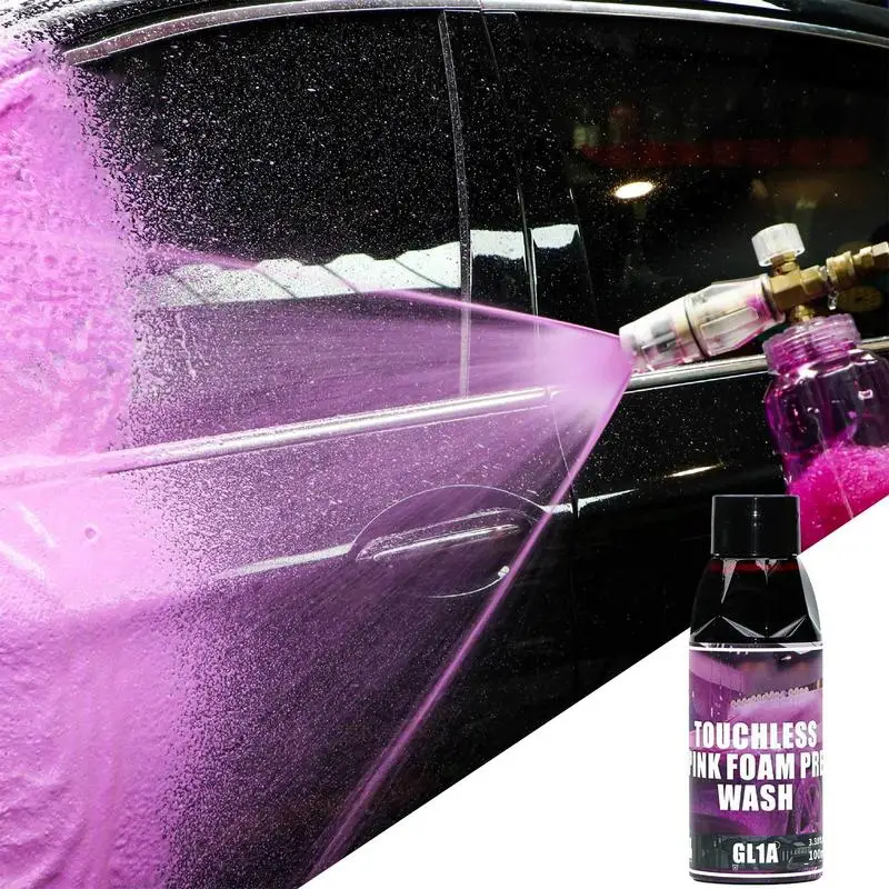 Jabón rosa para lavado de coches, champú limpiador espumoso de limpieza profunda, detallado y limpieza de coches, jabón detergente para coches y camiones